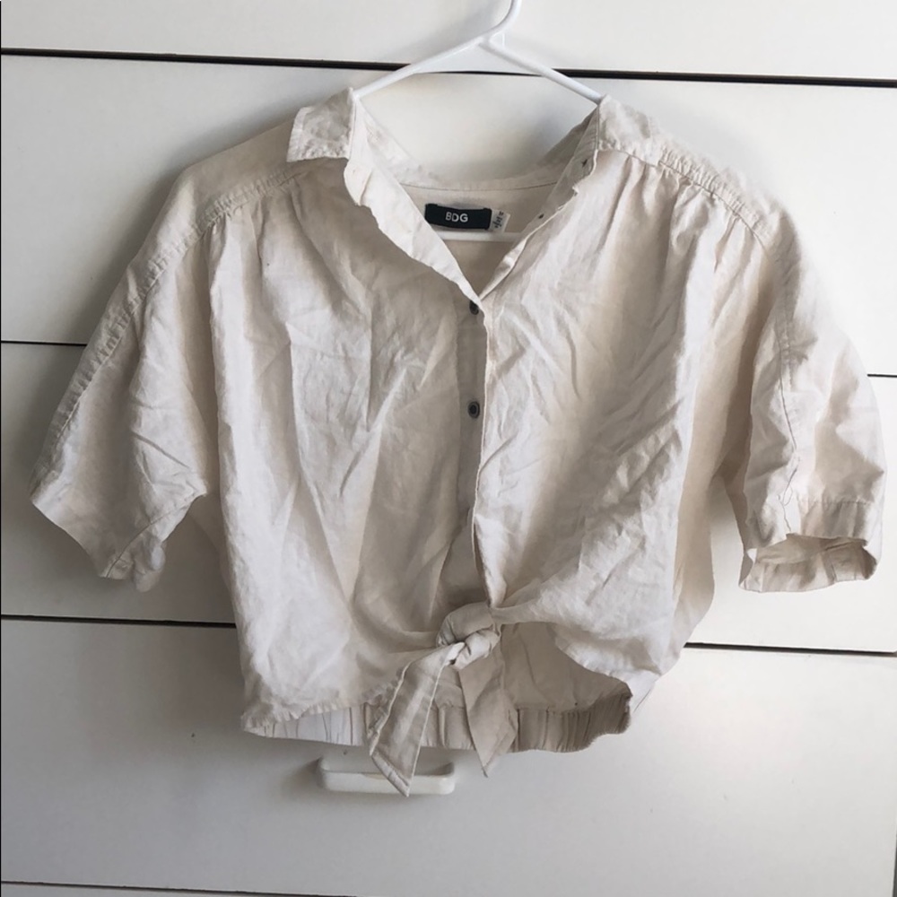Urban Outfitters Cream Crop Top Shirt